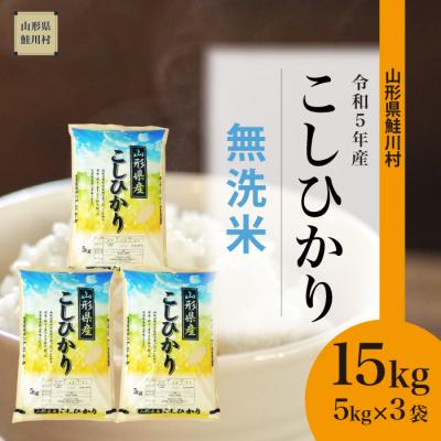 ふるさと納税 鮭川村 令和5年産鮭川村コシヒカリ15kg(5kg×3袋)