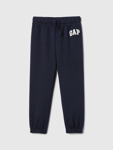 男幼童裝 Logo刺繡刷毛束口抽繩鬆緊棉褲-海軍藍