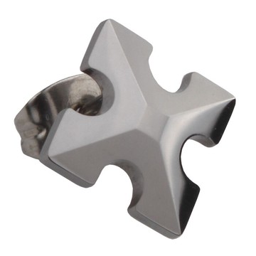 真男人 送男友禮物 時尚創意十字架耳釘 單只男士鎢金耳釘耳環男