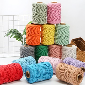台灣發票快速出貨 4mm包芯綿線100米 macrame 棉線 編織棉線 手工編織繩 綿繩 包芯綿線 包心棉繩 4mm