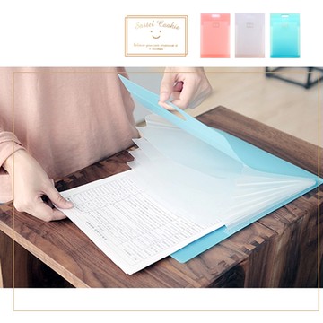 Conalife  便攜手提防水大容量A4試卷/文件分類6層收納夾 ( 3入組)