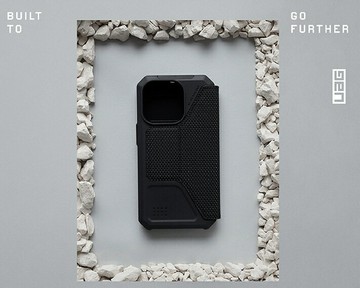 強強滾優選~ UAG iPhone 14 翻蓋式耐衝擊保護殼-軍用黑