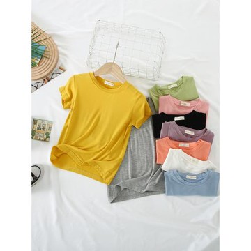 兒童短袖上衣薄款夏季中小兒童t恤男童半袖女寶寶冰絲上衣莫代爾