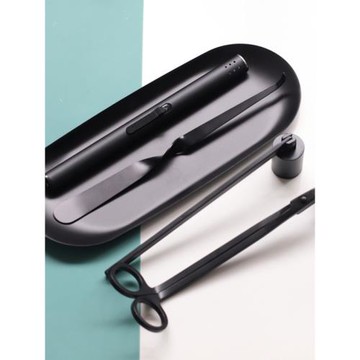 美沐兒 diy香薰蠟燭滅燭罩蠟芯剪點火器蠟芯鉤 黑色滅燭工具套裝