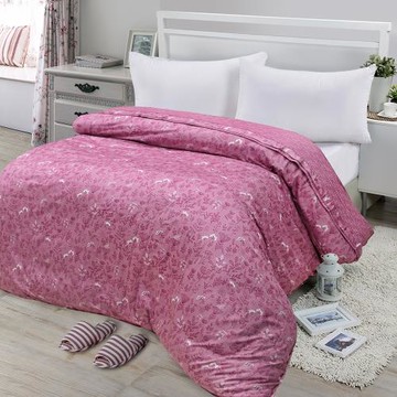 FITNESS  精梳棉雙人鋪棉兩用被套-芳草幽夢(紅)