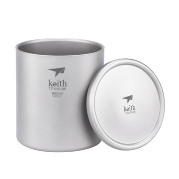 Keith 純鈦雙層保溫杯附杯蓋 Ti3307