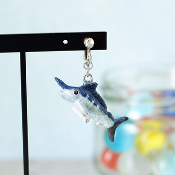 和紙飾品 耳夾式耳環/針式耳環 黑旗魚 旗魚 海洋魚類