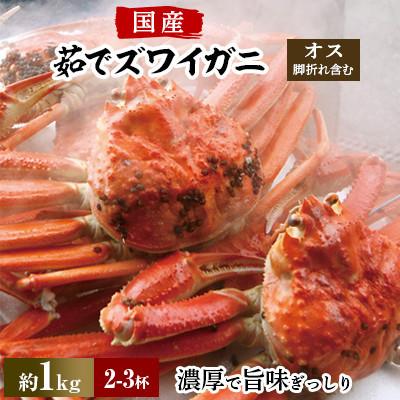 ふるさと納税 若狭町 茹でズワイガニ　約1kg(2‐3杯)脚折れ含む