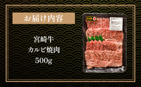 《年内発送》宮崎牛 カルビ 焼肉 500g　肉 牛 牛肉