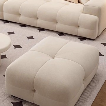 沙發矮凳 沙發腳凳直排式奶油風客廳凳勞倫斯布藝米白色服裝店休息凳腳踏凳S094公司貨