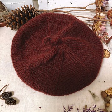 ChiChi手作-復古貝蕾毛線帽-毛線編織毛帽