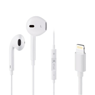 KTnet 廣鐸 EL1 蘋果Lightning 入耳式線控耳機麥克風 1.2m  KTSEP-EPA3LW  白色