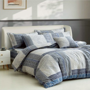 【多利寶寢具】Indian_100%純天絲雙人四件式兩用被床包組-湛藍光輝