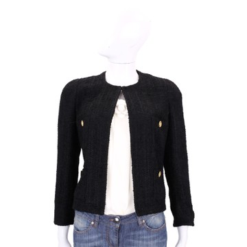 EDWARD ACHOUR PARIS 黑色金釦設計毛呢外套