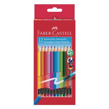 FABER-CASTELL 輝柏 116612 可擦拭彩色鉛筆 12色  1個