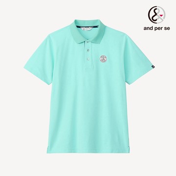 【and per se】男款淺藍色高性能材料吸汗速乾減少黏膩感短袖POLO衫 DGV29705