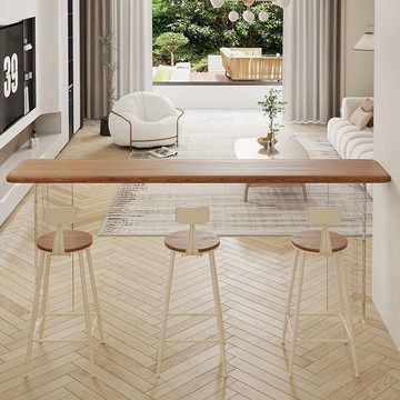 免運 公司貨 吧台桌椅組 站立桌 亞克力懸浮實木陽臺吧臺桌 簡約現代家用靠墻高腳窄桌 酒吧桌 椅組合 可開發票 全館五折 工廠現貨直銷 新品特價 z11081