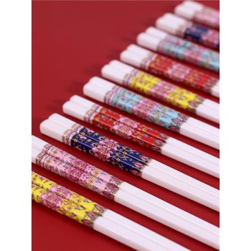 陶瓷筷子套裝家用中式宮廷奢華防潮防霉防滑耐高溫高顏值筷公筷