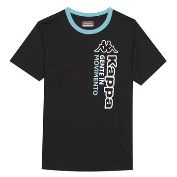 KAPPA義大利時尚型男吸濕排汗速乾圓領棉衫 黑 31181NW005