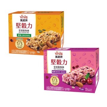 【萬歲牌】堅穀力堅果穀物棒原味/莓果口味(25GX6條)