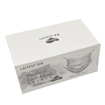 LAITEST 萊潔 成人醫療防護口罩  綻白迷彩  30片  1盒