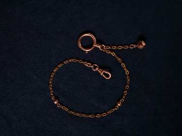 1890s 法國 雕花鍊金球包金懷錶鍊 (可做手鍊使用)