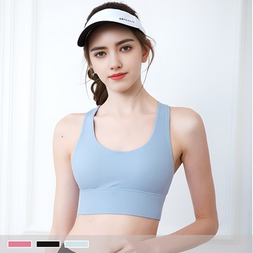 運動內衣【背扣式】裸感透氣 交叉性感美背 無鋼圈抗震包覆 瑜珈背心 0112