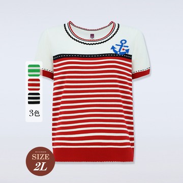 ILEY伊蕾 甜美迷人條紋針織上衣(三色；M-2L)1231405007