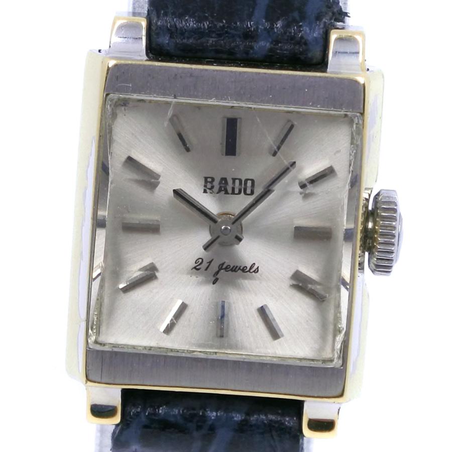 RADO ラドー 21石 腕時計 SS×レザー シルバー 手巻き レディース