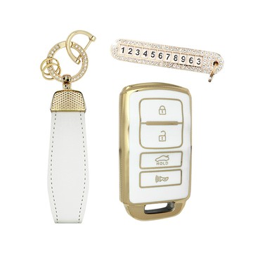 Cartem Edge Line 全包覆鑰匙殼全套組  白金色  起亞 K03