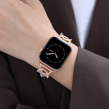 真皮高級感精緻時尚錶帶 適用於 Apple Watch 10 錶帶9 8 7 6 5 SE 錶帶 45mm 41mm