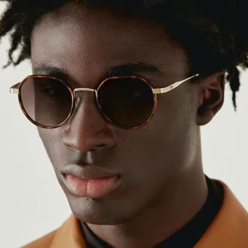 【GIGI Studios】手工細圓框鈦金太陽眼鏡(玳瑁 - BEETHOVEN-6787/2)