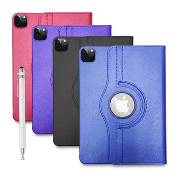 【LP126動感旋轉款】iPad Pro 11吋 2024 平板保護皮套(附精細觸控筆)