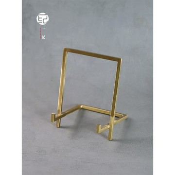 茶餅架普洱茶架子白茶展示架銅質實心家用茶葉茶餅擺放支架茶托架