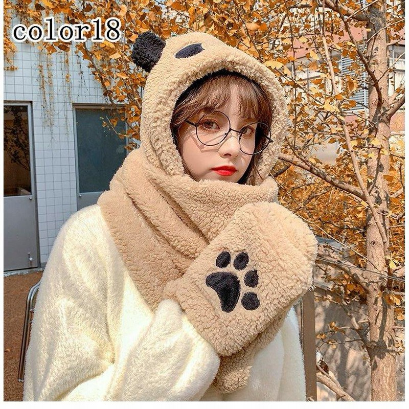 ニットキャップニット帽3セット帽子 マフラー 手袋レディース冬帽子