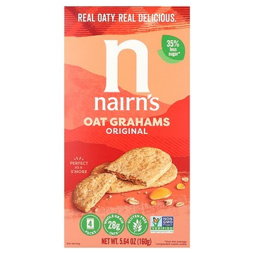 Nairn's, Oat Grahams，無麩質，原味，5.64 盎司（160 克）