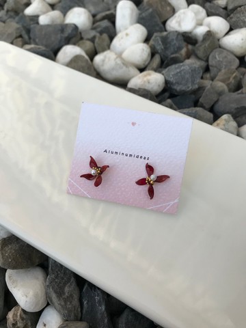 水晶小花耳針耳環-多色可選