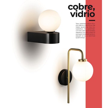 現代風銅材玻璃球/金屬電鍍乳白玻璃球壁燈18-63071、63072