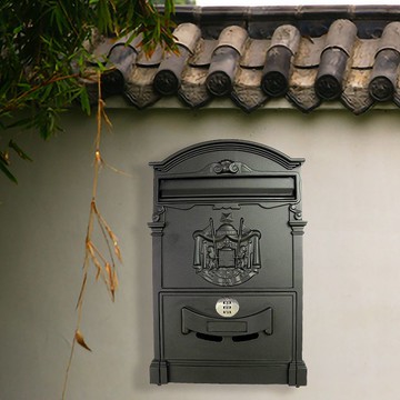 {台灣公司 可開發票 快速出貨}  經典歐式鑄鋁信箱創意密碼鎖信報箱家用室外掛墻別墅裝飾藝術品