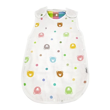 OP Mini 六重紗防踢袍 - 彩色熊 日本製造 100%棉  58 x 35cm