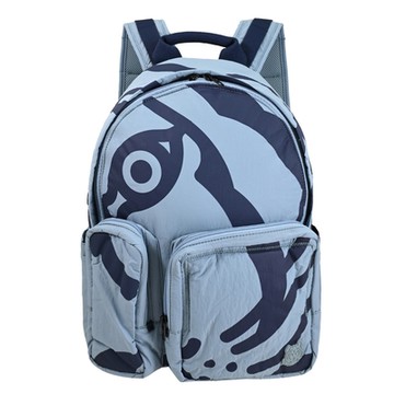 KENZO 經典印花輕量尼龍拉鍊雙肩大後背包(淺藍)