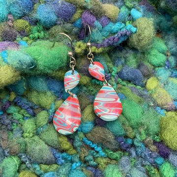 迷幻 軟陶耳環/耳勾/耳夾