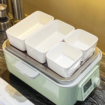 蒸碗電蒸鍋專用陶瓷長方形碗耐高溫兒童蒸飯碗空氣炸鍋日式小方碗