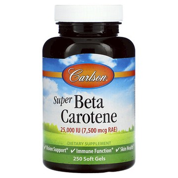 Carlson, 超優 β-胡蘿卜素，7500 微克 RAE（25000 國際單位），250 粒軟膠囊