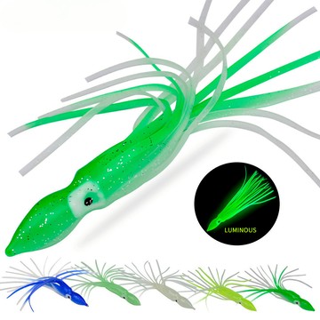 【TTFF】夜光花枝餌5個裝軟魷魚TTFF1704迷你彩色軟體路亞仿生假餌1g/1.1g/1.5g/1.8g/2.8g/