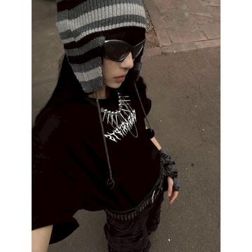 ☆LimeLight☆ DARKFOG 膠漿 立體設計 歌德字母 荊棘 寬鬆 落肩 短袖 短T 27 DFG-TS02