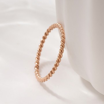 [鈦鋼]MARIGOLD細款麻花戒指【KMD500】-玫瑰金/銀