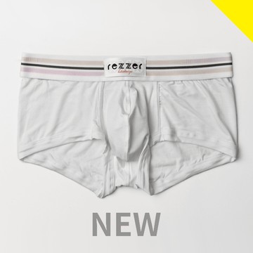 【零碼 S、M、L、XL 】▶低腰◀四角褲-萬花筒-紫 白【超細纖維】