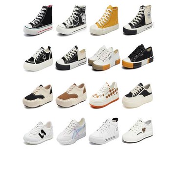 卓詩尼春秋季新款女鞋女帆布鞋系帶休閑平底百搭時尚舒適涼鞋板鞋