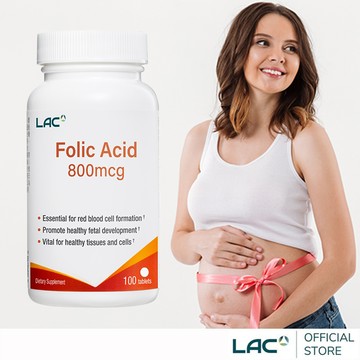 【LAC利維喜】葉酸800食品錠 100錠